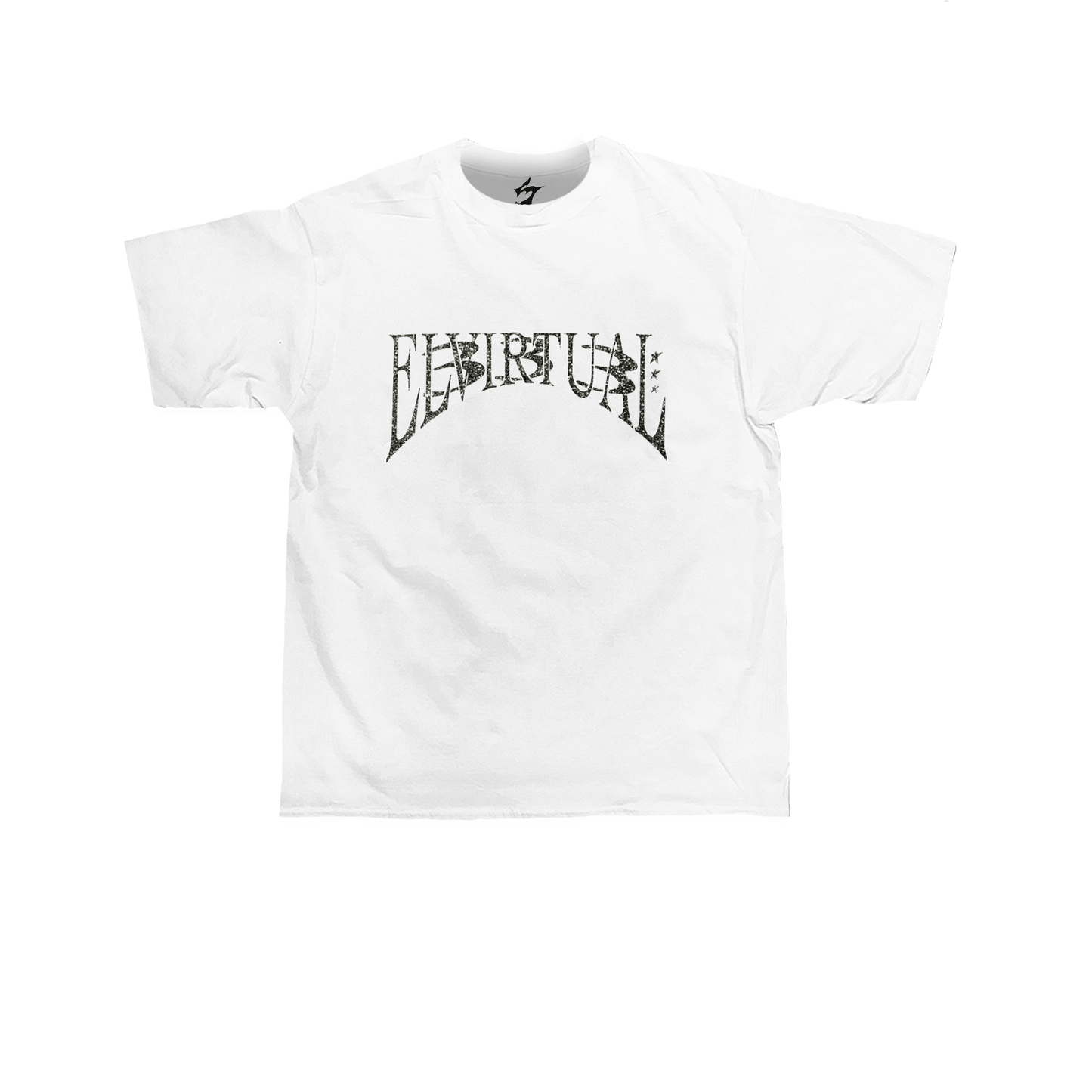 VIRTUAL WHITE GLITTER TEE